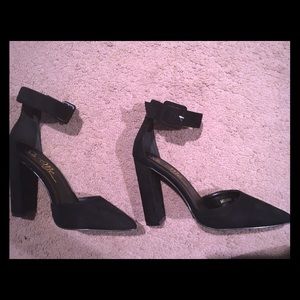 So Me Black Strap Heels